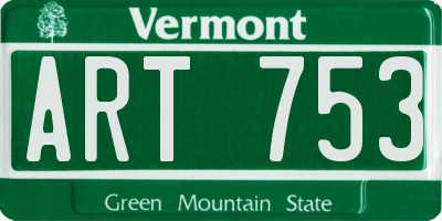 VT license plate ART753