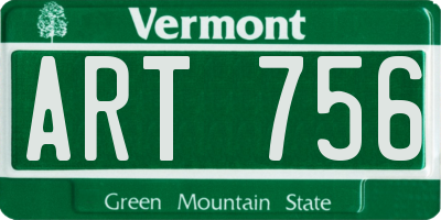 VT license plate ART756