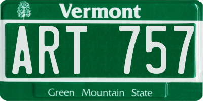 VT license plate ART757