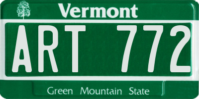 VT license plate ART772