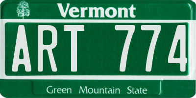 VT license plate ART774