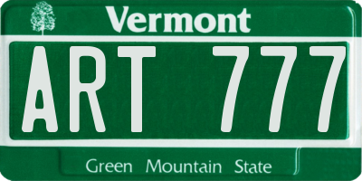 VT license plate ART777