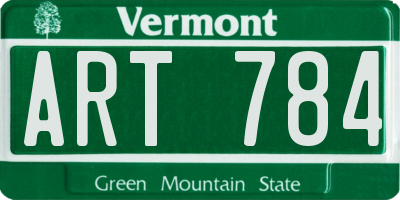 VT license plate ART784