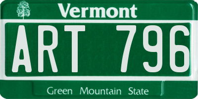 VT license plate ART796