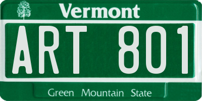 VT license plate ART801