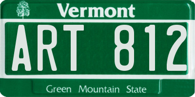 VT license plate ART812
