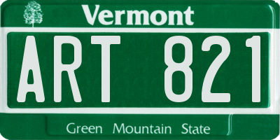 VT license plate ART821