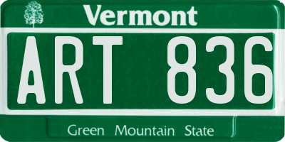 VT license plate ART836