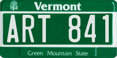 VT license plate ART841