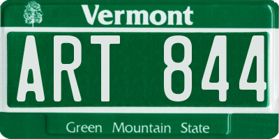 VT license plate ART844