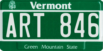 VT license plate ART846