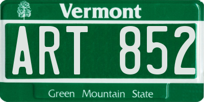 VT license plate ART852