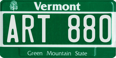 VT license plate ART880