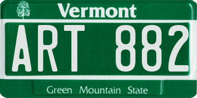 VT license plate ART882