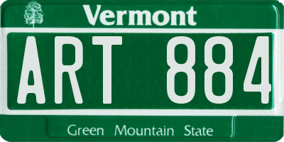 VT license plate ART884