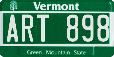 VT license plate ART898