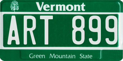 VT license plate ART899
