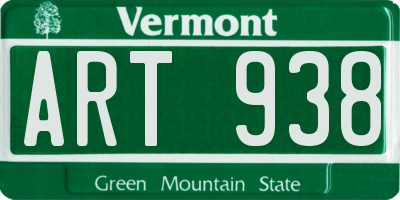 VT license plate ART938