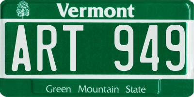 VT license plate ART949