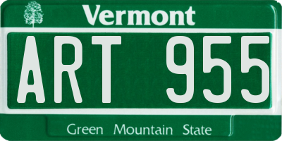 VT license plate ART955