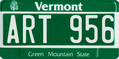 VT license plate ART956