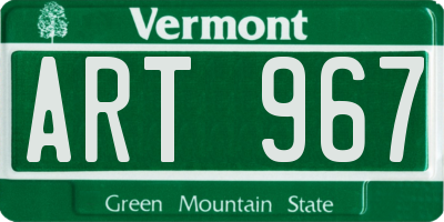 VT license plate ART967