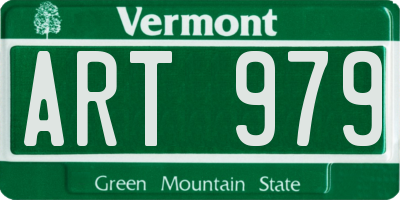 VT license plate ART979