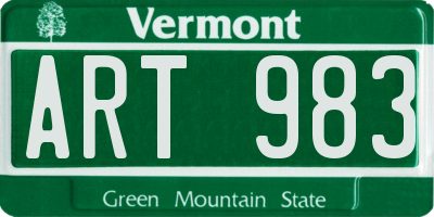 VT license plate ART983