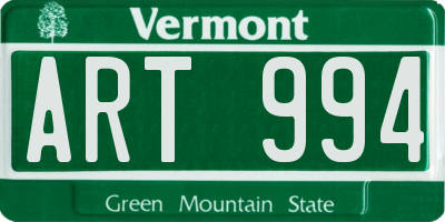 VT license plate ART994