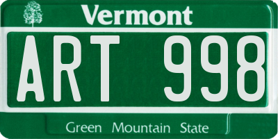 VT license plate ART998