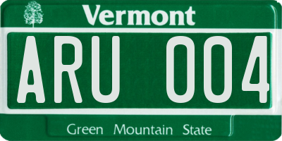 VT license plate ARU004