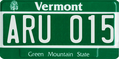 VT license plate ARU015
