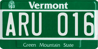 VT license plate ARU016