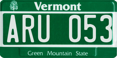 VT license plate ARU053
