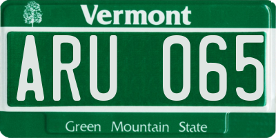 VT license plate ARU065