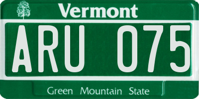 VT license plate ARU075