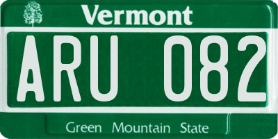 VT license plate ARU082