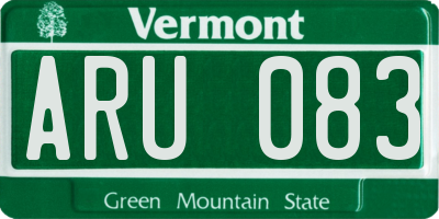 VT license plate ARU083