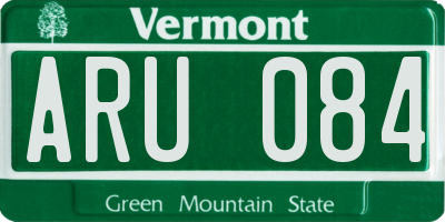 VT license plate ARU084