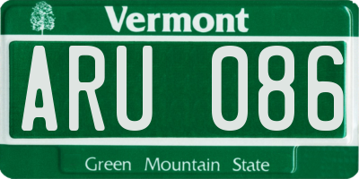 VT license plate ARU086