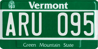 VT license plate ARU095