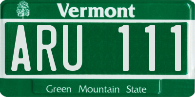 VT license plate ARU111