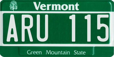 VT license plate ARU115