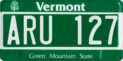 VT license plate ARU127