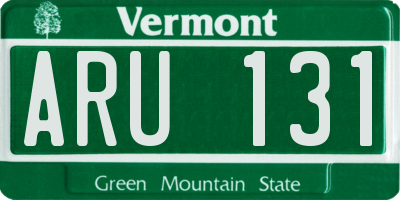 VT license plate ARU131