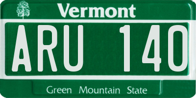 VT license plate ARU140