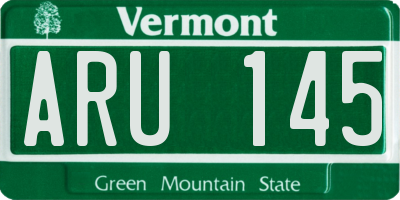VT license plate ARU145