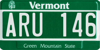 VT license plate ARU146