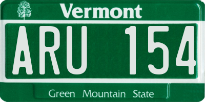 VT license plate ARU154