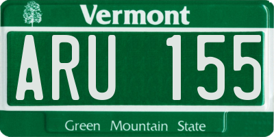 VT license plate ARU155